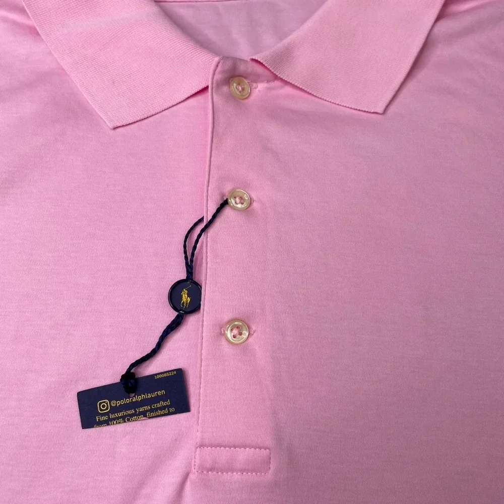 Polo Ralph Lauren Polo Shirt Mens 2XLT Pink Short Sleeve Cotton Pony Logo